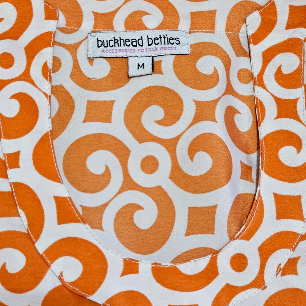 Buckhead Betties Prep Rally Orange & White Parker Dress Size Medium. - Picture 10 of 11